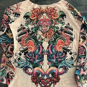 Tattoo Clothing Sheer Tattoo Art Long Sleeve Blouse
